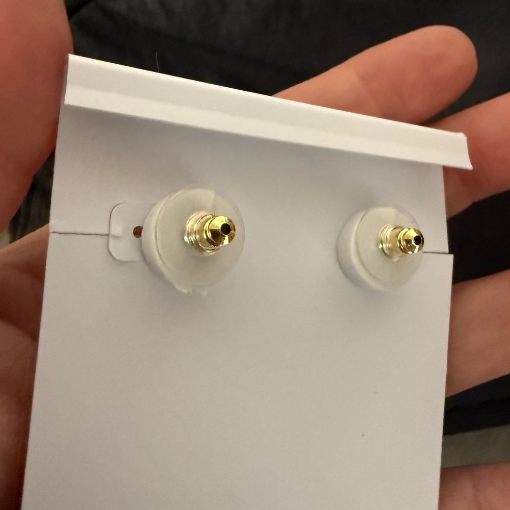 Kendra Scott x love shack fancy bow studs new on card pink gold - Picture 2 of 2